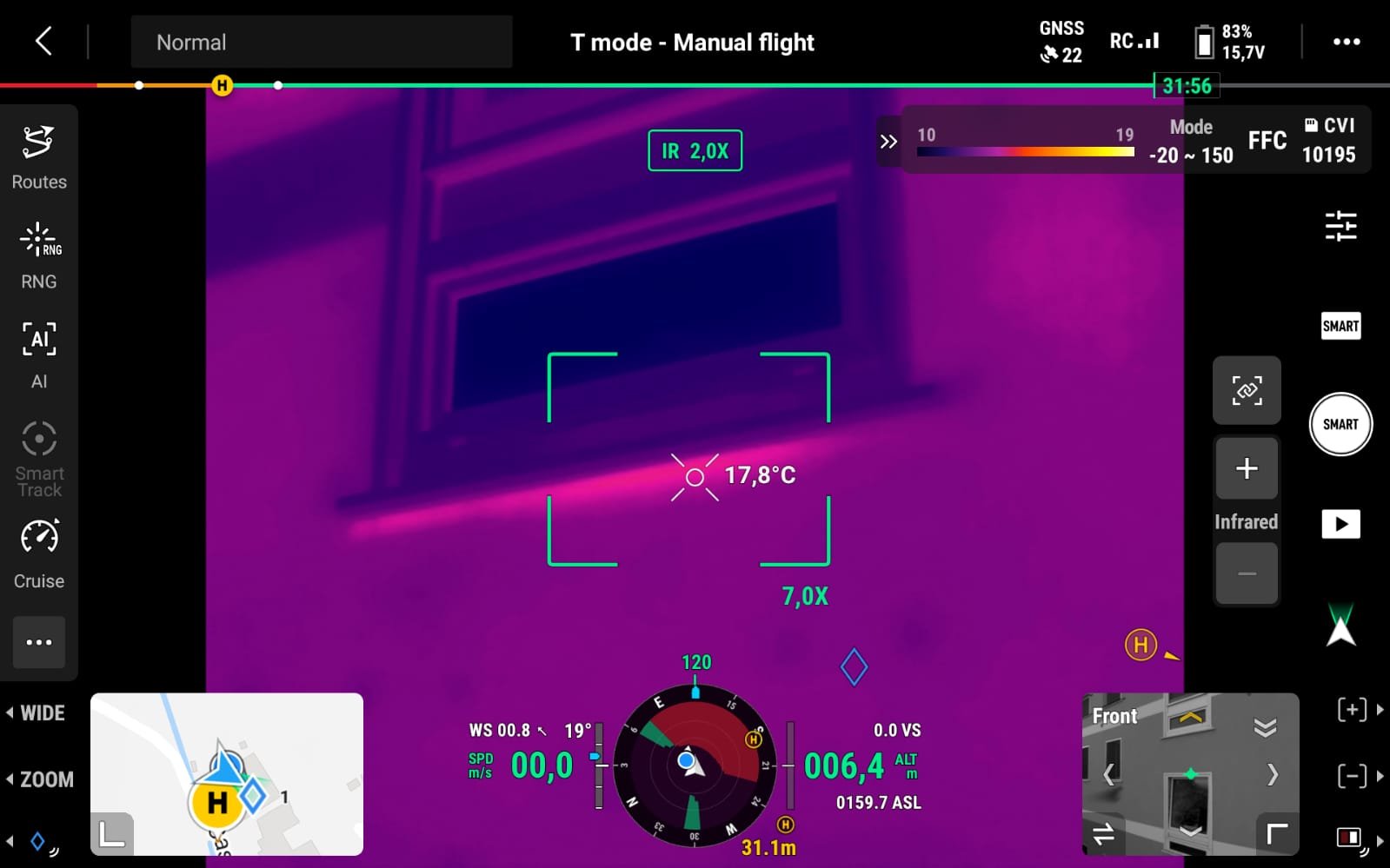 Ispezione termografica con drone